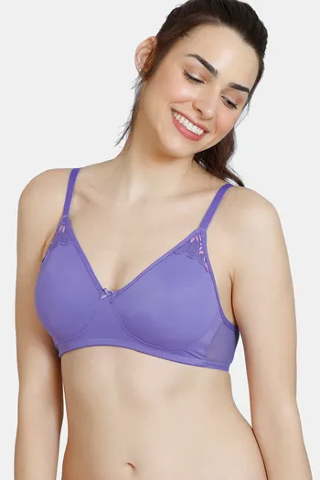 Buy Zivame Ruby Spark Lightly Lined Non-Wired Full Coverage T-Shirt Bra - Purple Corallites