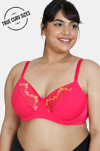 Buy Zivame True Curv Ruby Spark Single Layered Wired Full Coverage Super Support Bra - Virtual Pink
