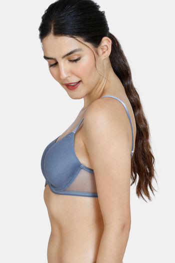 Buy Zivame Moonshine Maiden Padded Wired Medium Coverage Ultra Low Back T-Shirt  Bra - Dragonfly at Rs.498 online