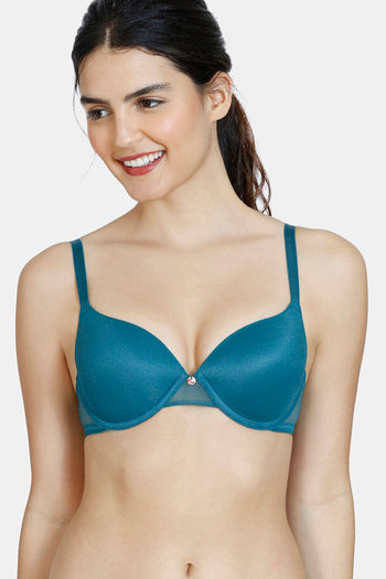 Zivame Moonshine Maiden Padded Wired Medium Coverage Ultra Low Back T-Shirt  Bra - Dragonfly
