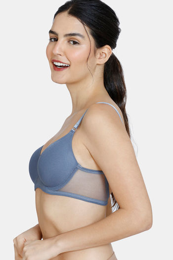 Buy Zivame Moonshine Maiden Padded Wired Medium Coverage Ultra Low Back T-Shirt  Bra - Folkstone Grey at Rs.599 online