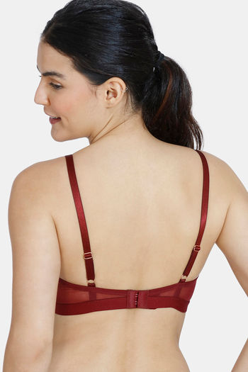 Buy Zivame Beautiful Basics Padded Non Wired 3/4th Coverage T-Shirt Bra -  Cabernet at Rs.448 online