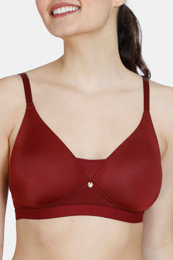 Buy Zivame Beautiful Basics Padded Non Wired 3/4th Coverage T-Shirt Bra -  Cabernet at Rs.448 online