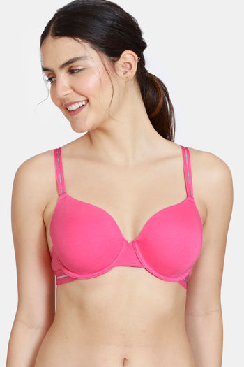 Buy Zivame Dancing Queen Padded Wired 3/4th Coverage T-Shirt Bra - Pink Lemonade