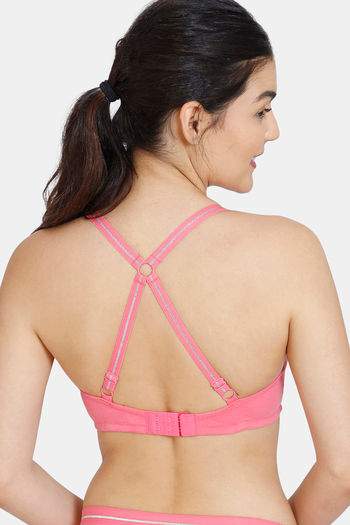 Buy Zivame Padded Wired 3/4th Coverage T-Shirt Bra - Pink Lemonade at