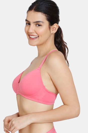 Buy Zivame Sporty Twist Double Layered Non Wired Medium Coverage Bra -  Fuchsia at Rs.180 online