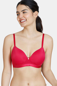 Buy Zivame After Sunset Padded Non Wired 3/4Th Coverage T-Shirt Bra - Persian Red