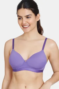 Buy Zivame After Sunset Padded Non Wired 3/4Th Coverage T-Shirt Bra - Purple Corallites