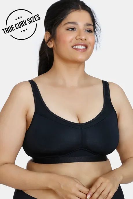 Buy Zivame True Curv Beautiful Basics Padded Non Wired Full Coverage Super  Support Bra - Black at Rs.600 online