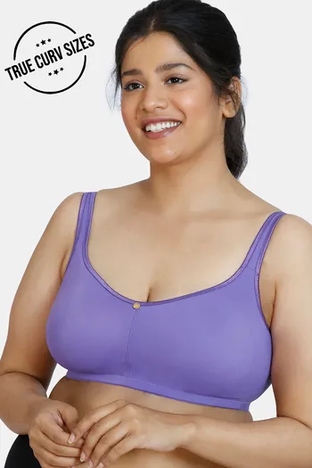 Buy ZIvame True Curv After Sunset Lightly Lined Non Wired Full Coverage Minimiser Bra - Purple Corallites