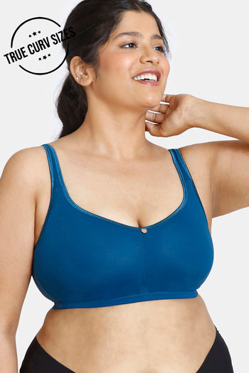Buy ZIvame True Curv After Sunset Padded Non-Wired Full Coverage Minimiser  Bra - Sailor Blue at Rs.540 online