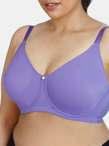 Buy Zivame True Curv After Sunset Lightly Lined High Wired Full Coverage Minimiser  Bra - Purple Corallites at Rs.600 online