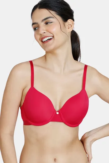 Buy Zivame After Sunset Padded Wired 3/4th Coverage T-Shirt Bra - Persian Red