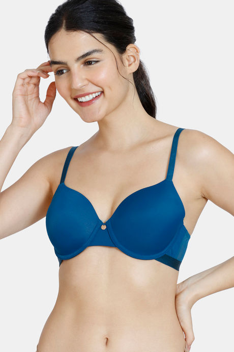 Buy Zivame Beautiful Basics Padded Wired 3/4th Coverage T-Shirt Bra -  Spectra Green at Rs.450 online