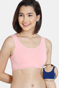 Buy Zivame GRL Double Layered Non-Wired Full Coverage Bra Pack Of 2 - Pink Navy