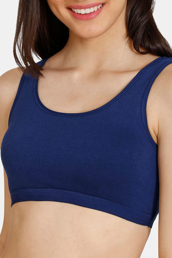Buy Zivame Girls Double Layered Non Wired Full Coverage Slip-on Beginner  Bra (Pack of 2) - Pink Navy at Rs.682 online