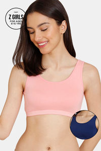Buy Zivame GRL Double Layered Non-Wired Full Coverage Bra Pack Of 2 - Pink Navy2