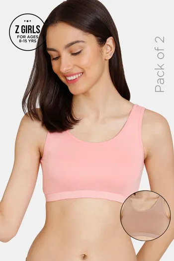Tween Girl Solid Cut Out Back Sports Bra