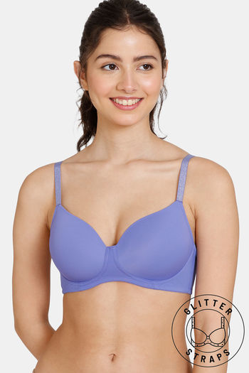 Buy online Blue Lace Tshirt Bra from lingerie for Women by Zivame for ₹399  at 60% off