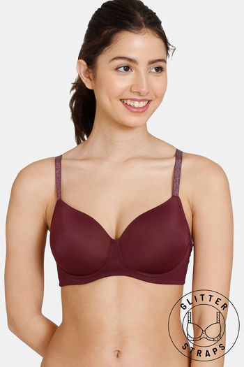 Zivame Glitter Straps Padded Wired 3 4th Coverage T Shirt Bra : Coupons  Code, Deals & Offers