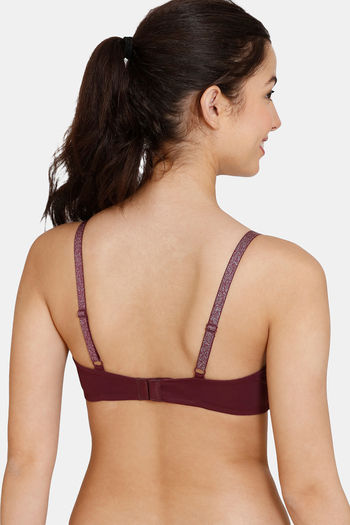 Buy Zivame Glitter Straps Padded Non Wired 3/4th Coverage T-Shirt Bra - Fig  at Rs.585 online