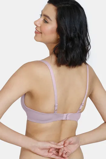 Zivame Glitter Straps Push-Up Wired Medium Coverage T-Shirt Bra for Women -  Lavender