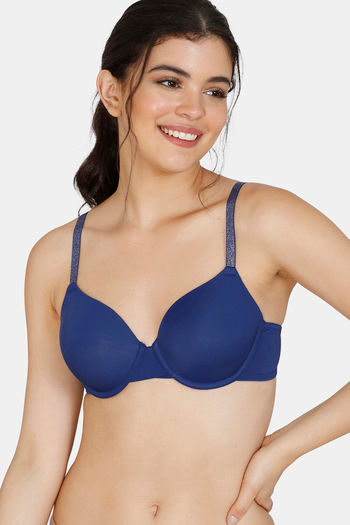 Buy Zivame Glitter Straps Padded Wired 3/4th Coverage T-Shirt Bra