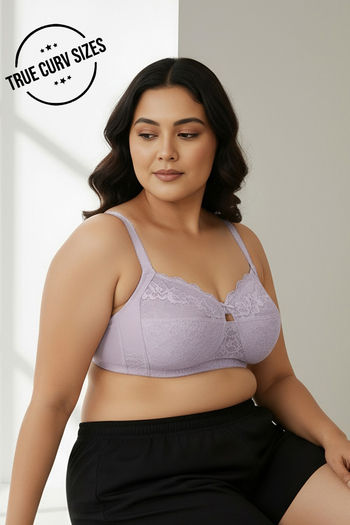 Buy Zivame True Curv Double Layered Non Wired 3/4th Coverage Sag Lift Bra - Elderberry