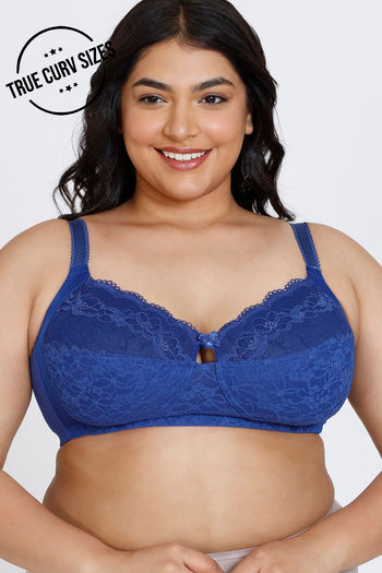 Zivame True Curv Double Layered Non Wired 3/4th Coverage Sag Lift Bra - Navy