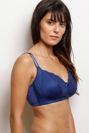 Buy Zivame True Curv Double Layered Non Wired Medium Coverage Sag Lift Bra  - Navy at Rs.398 online