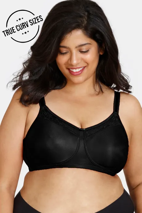 Buy Zivame True Curv Double Layered Non Wired Full Coverage Minimiser Bra -  Black at Rs.995 online