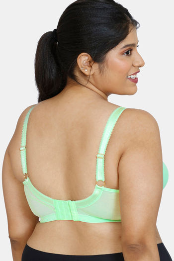 Buy Zivame True Curv Double Layered Non Wired Full Coverage Minimiser Bra -  Green Ash at Rs.547 online