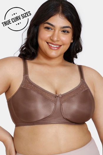 Buy Zivame True Curv Double Layered Non Wired Full Coverage Minimiser Bra - Nutmeg