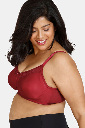 Buy Zivame True Curv Double Layered Non Wired Full Coverage Minimiser Bra -  Sundried Tomato at Rs.597 online
