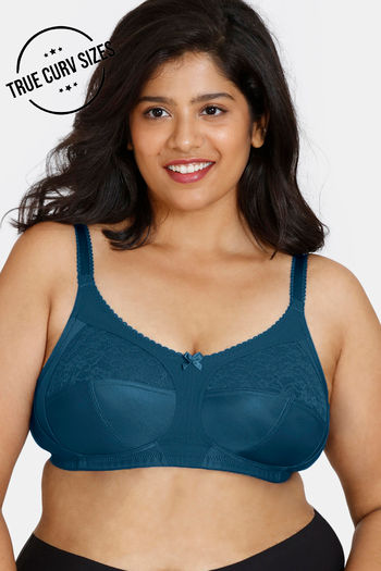 Zivame True Curv Double Layered Non Wired Full Coverage Super Support Bra -  Blue Heron2