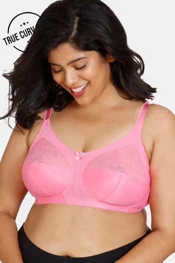 Buy Zivame True Curv Single Layered Non Wired Full Coverage Super Support Bra - Pink
