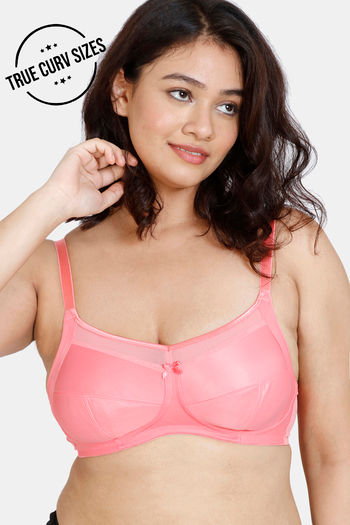 Buy Zivame True Curv Double Layered Non Wired Full Coverage Super Support Bra - Pink