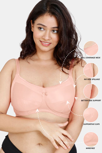 Zivame Double Layered Wired Full Coverage Supper Support Bra - Impatience  Pink