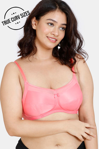 Buy Women's Zivame Pink Plain Wired Full Coverage Supper Support