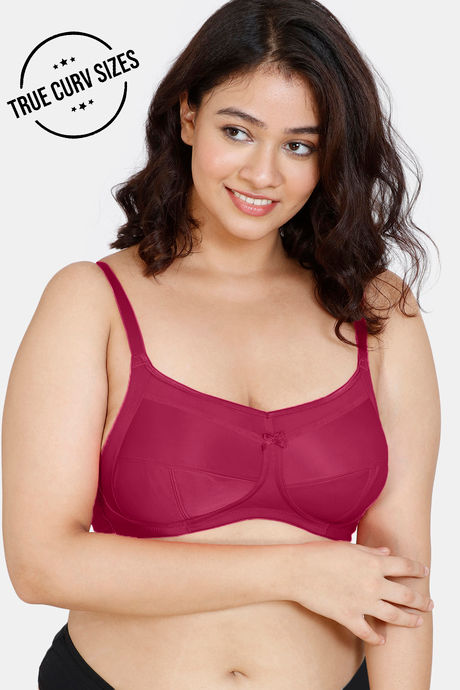 Buy Zivame True Curv Double Layered Non Wired Full Coverage Super Support  Bra - Wine at Rs.599 online