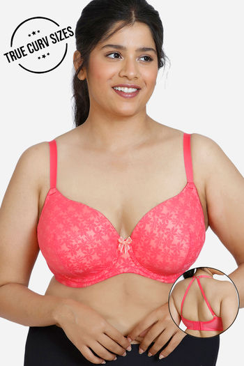 Buy ZIvame True Curv Wildberry Fling Padded Wired Full Coverage T-Shirt Bra - Rouge Red