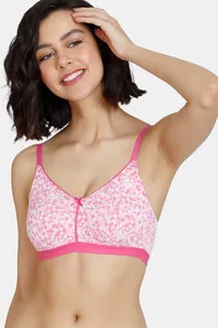 Buy Zivame Mosaic Valley Double Layered Non Wired 3/4th Coverage T-Shirt Bra - Pink Print