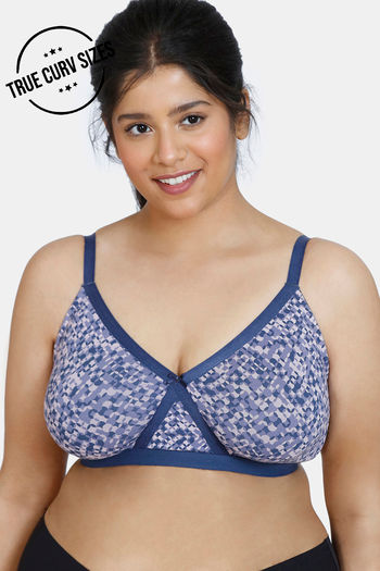 Buy Zivame True Curv Mosaic Valley Double Layered Non Wired 3/4th Coverage Super Support Bra - Purple Print
