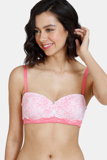 Buy Zivame Beautiful Basics Double Layered Non-wired 3-4th Coverage T-shirt  Bra - Love Potion Pink online