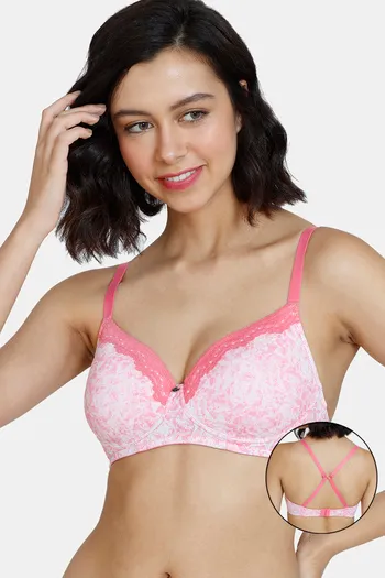 Buy Zivame All That Lace Push Up Wired Low Coverage Strapless Bra-Pink at  Rs.895 online, Bra online
