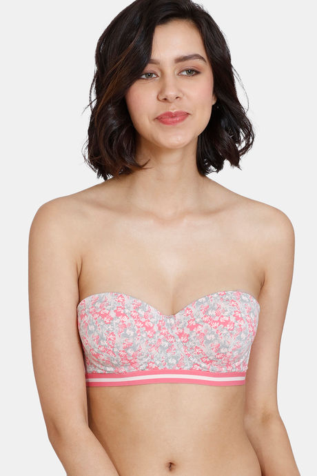 Buy Zivame Vivacious Double Layered Non-Wired 3/4th Coverage Super Support  Bra With Hipster Panty - Orange Print at Rs.830 online