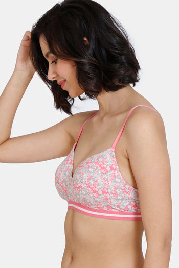 Buy Zivame Vivacious Padded Non Wired 3/4th Coverage T-Shirt Bra