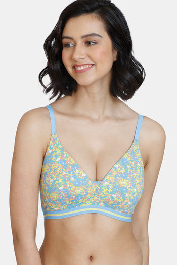 Buy online Blue Cotton Regular Bra from lingerie for Women by Zivame for  ₹699 at 0% off