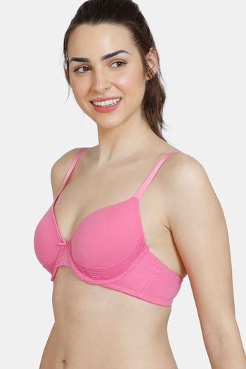 Buy Zivame Snuggle Up Padded Wired 3/4th Coverage Basic Bra - Ibis Rose at  Rs.338 online