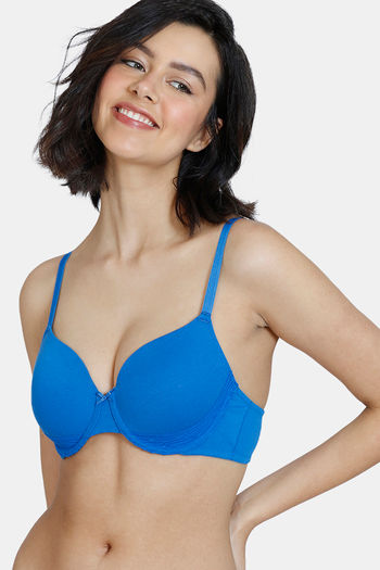 Buy Zivame Snuggle Up Padded Wired 3/4th Coverage Basic Bra - Princess Blue